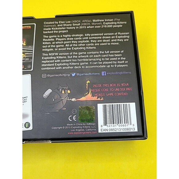 Exploding Kittens Not Safe For Work NSFW Edition Deck Card Game Deck Complete - Picture 8 of 11